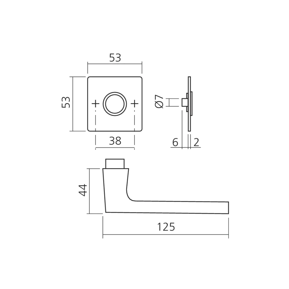 Poignée sur rosace plate DALLAS