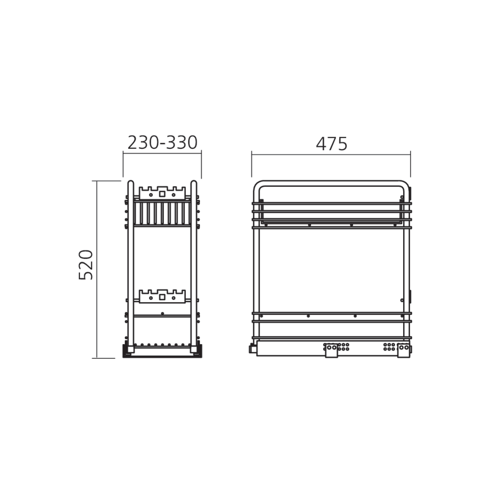 Ensemble coulissant range bouteilles