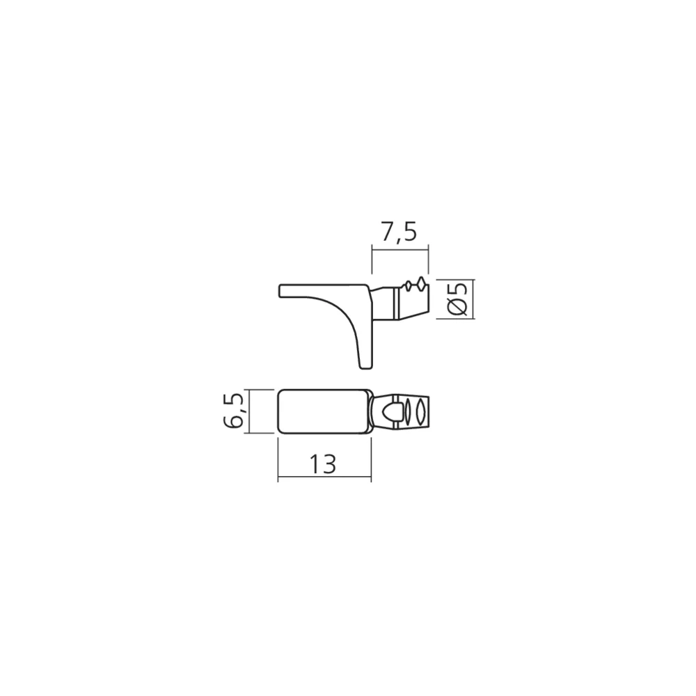 Taquet support tablette Ø5 mm