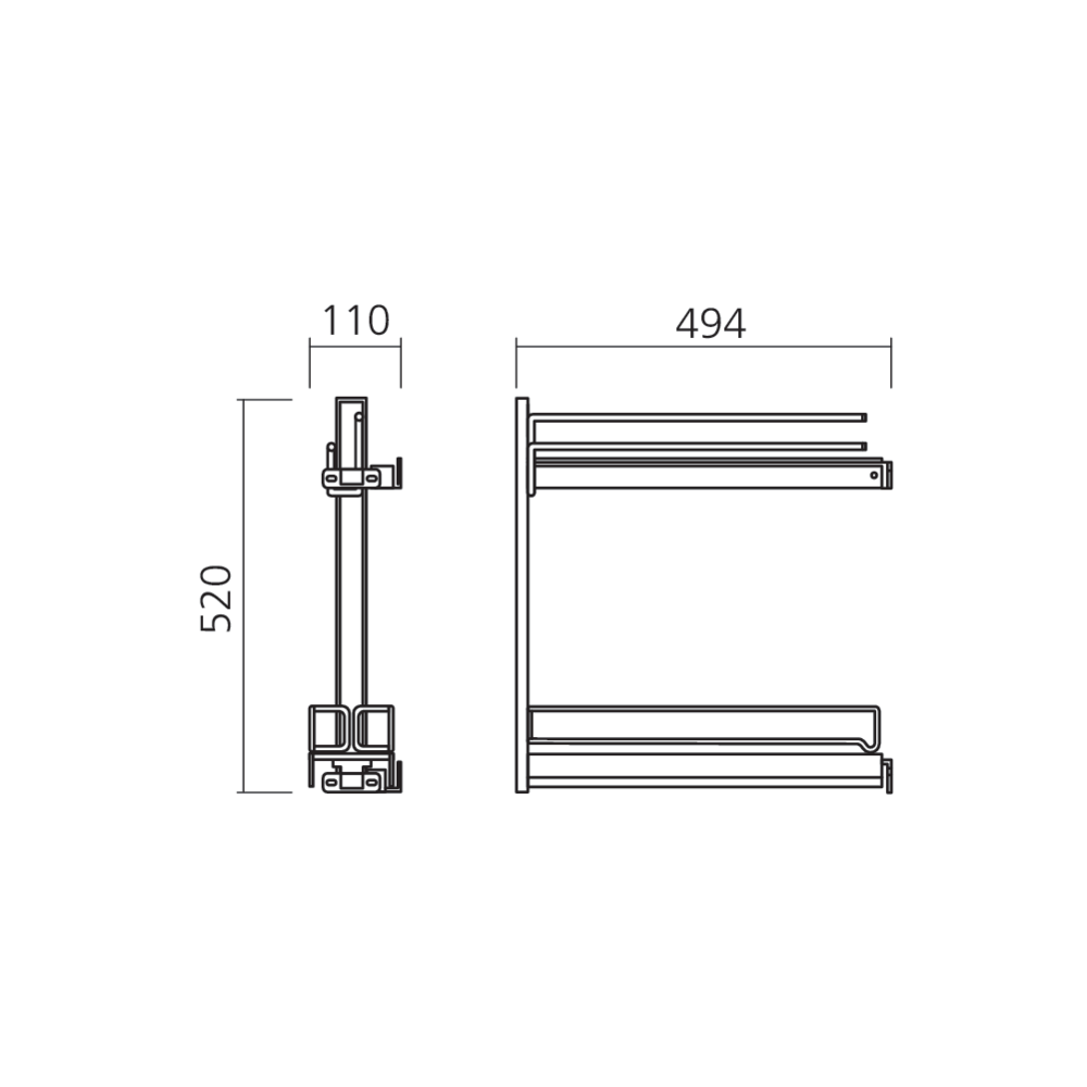 Ensemble coulissant étroit