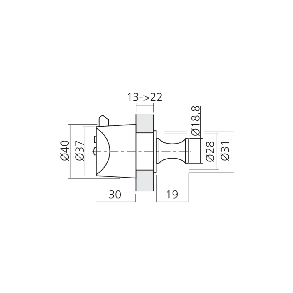 Serrure à poussoir à clé