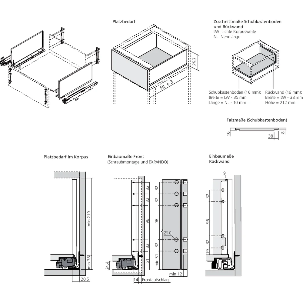 LÉGRABOX TIP-ON  gris orion mat hauteur F