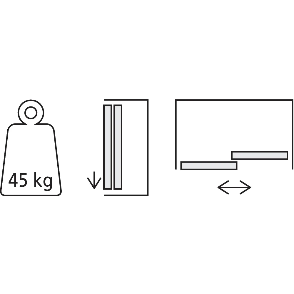 Garniture 1 porte Roll 45 avec arrêt