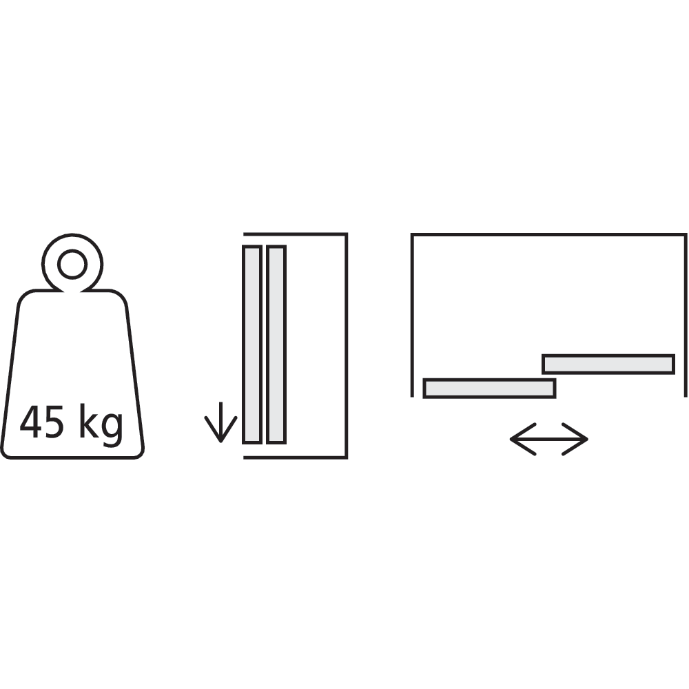 Garniture 1 porte Roll 45 avec arrêt