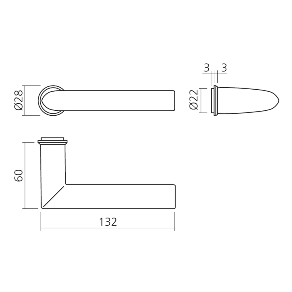 Béquille STOCKHOLM sur mini rosace
