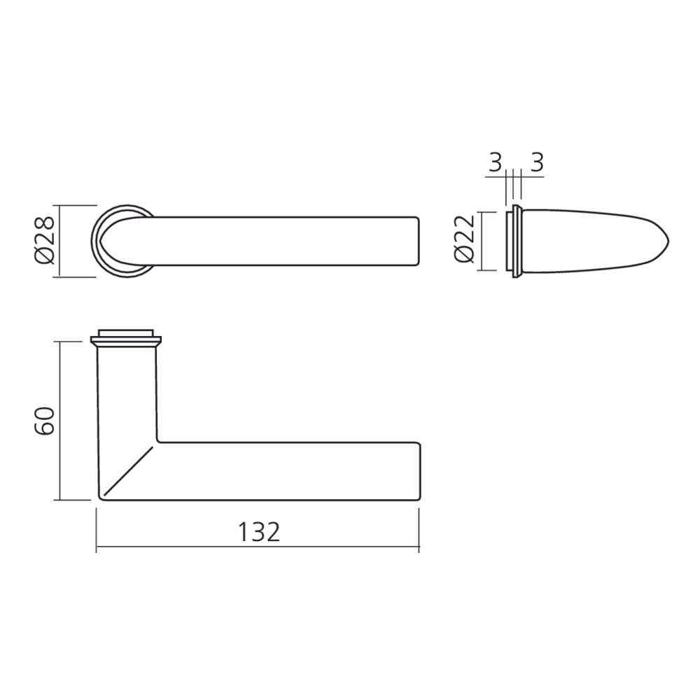 Béquille STOCKHOLM sur mini rosace