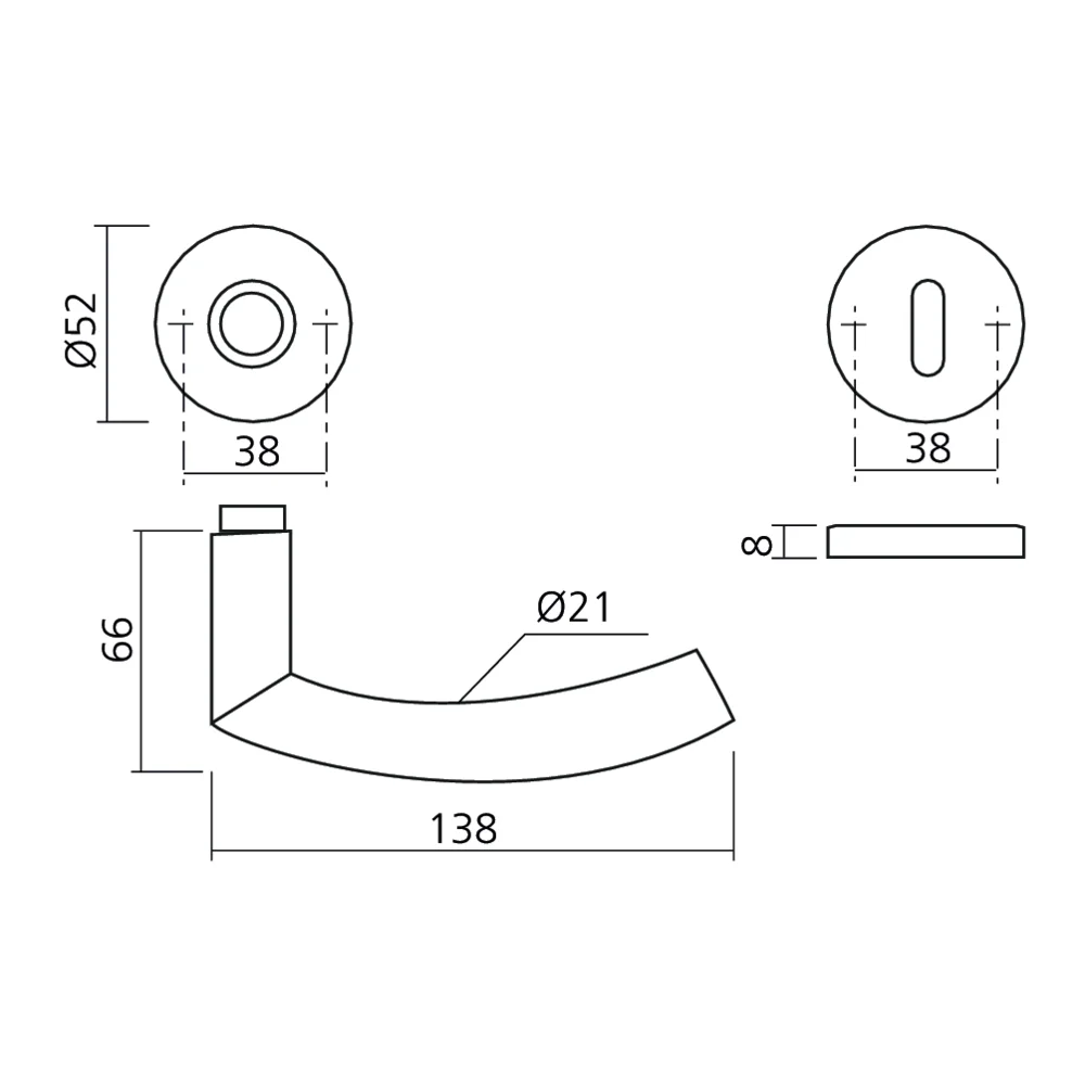 Poignée sur rosace TRONDHEIM