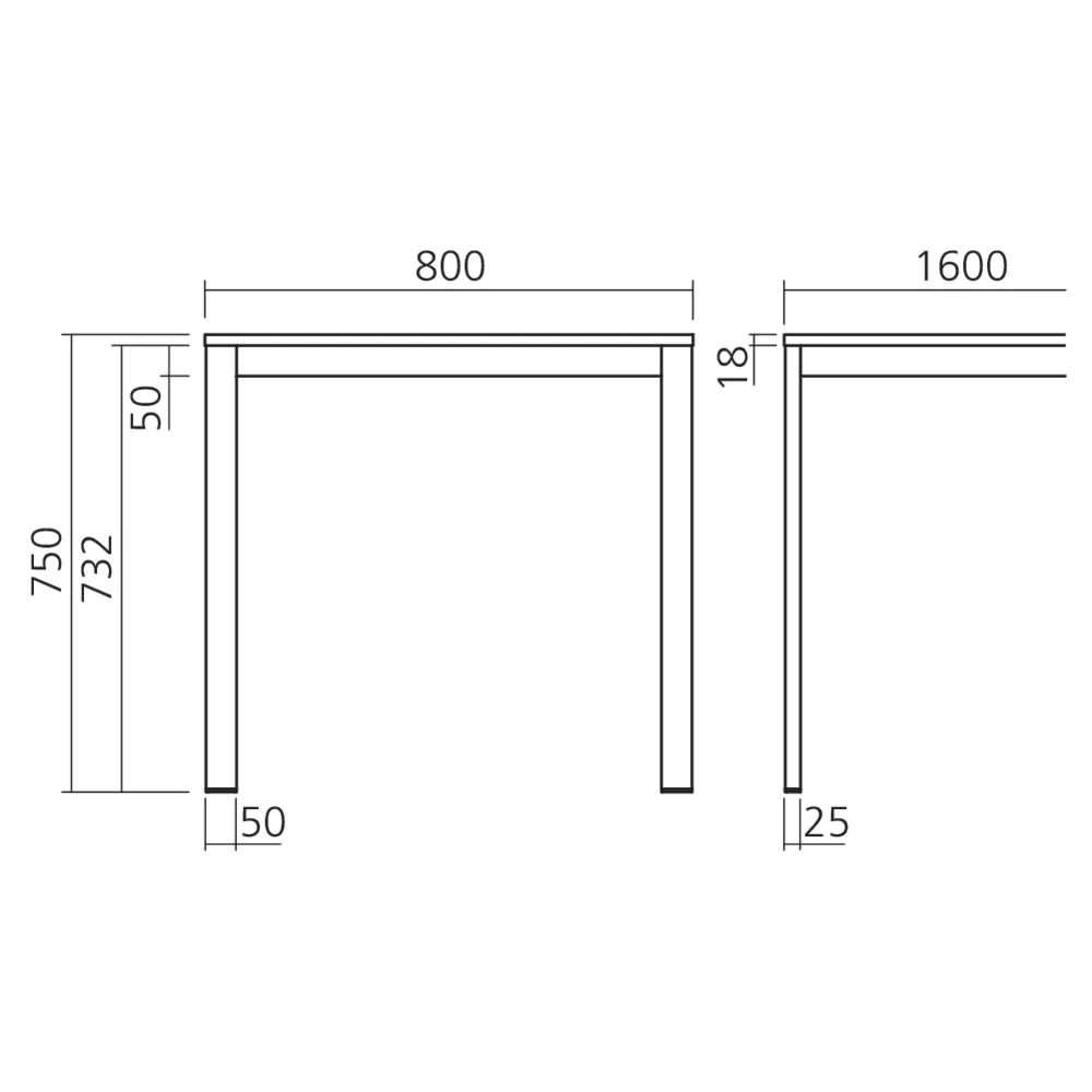 Table SNAP 800 x 1600 mm
