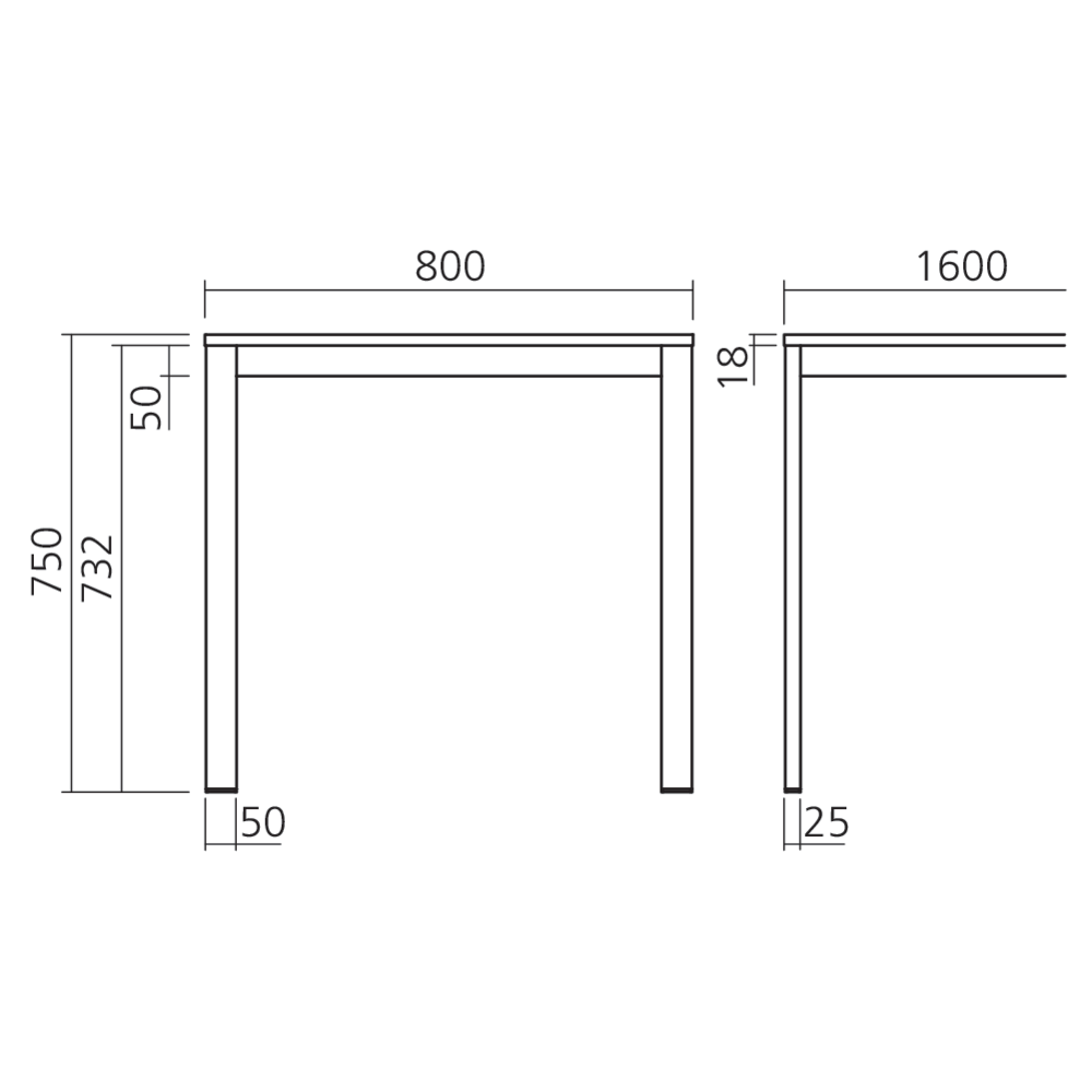 Table SNAP 800 x 1600 mm