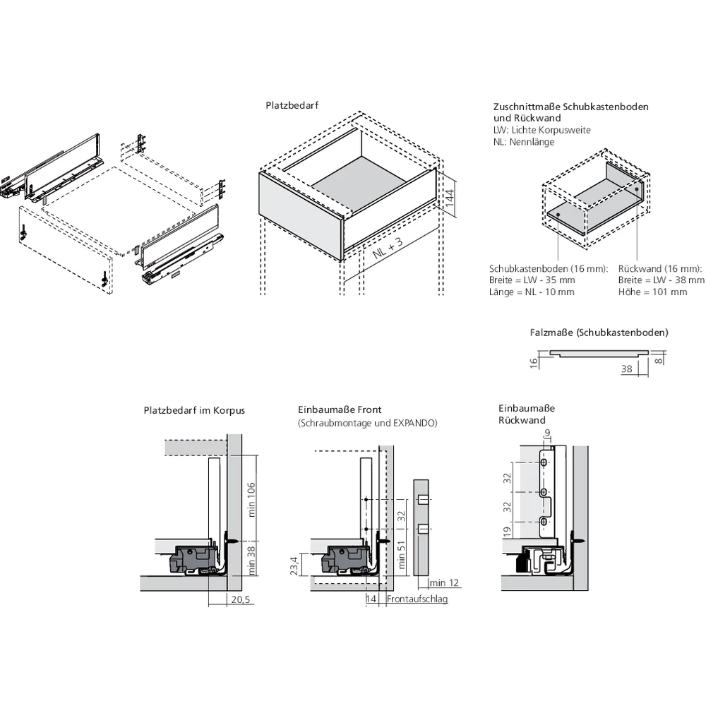 LÉGRABOX TIP-ON gris orion mat hauteur K