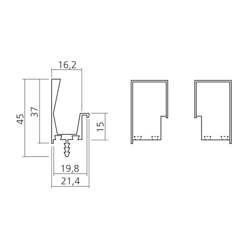 Poignée à encastrer HEXXA