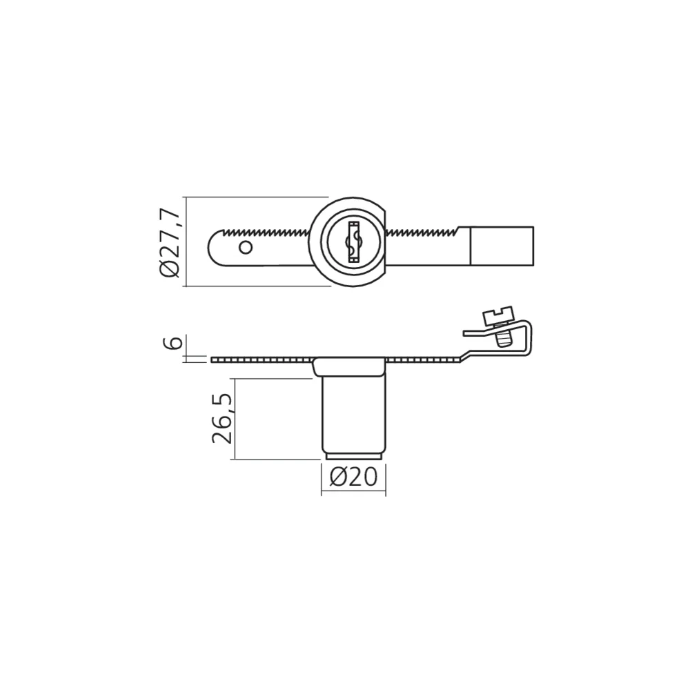 Serrure de glace à crémaillère