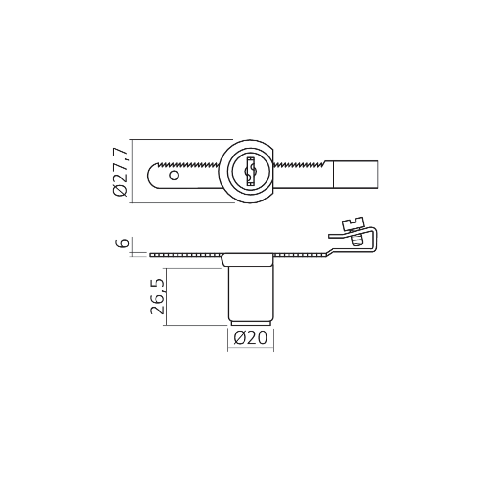 Serrure de glace à crémaillère