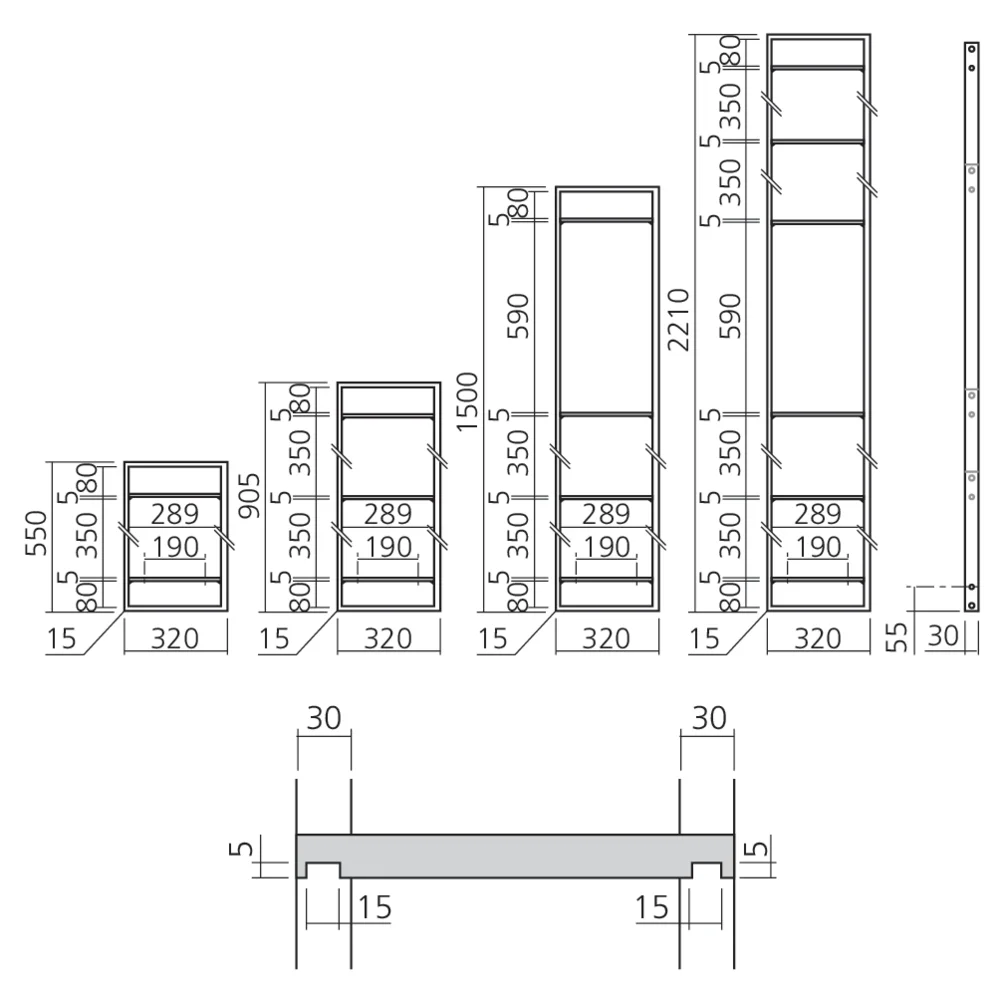 Cadre d'étagère YouK profondeur 320 mm