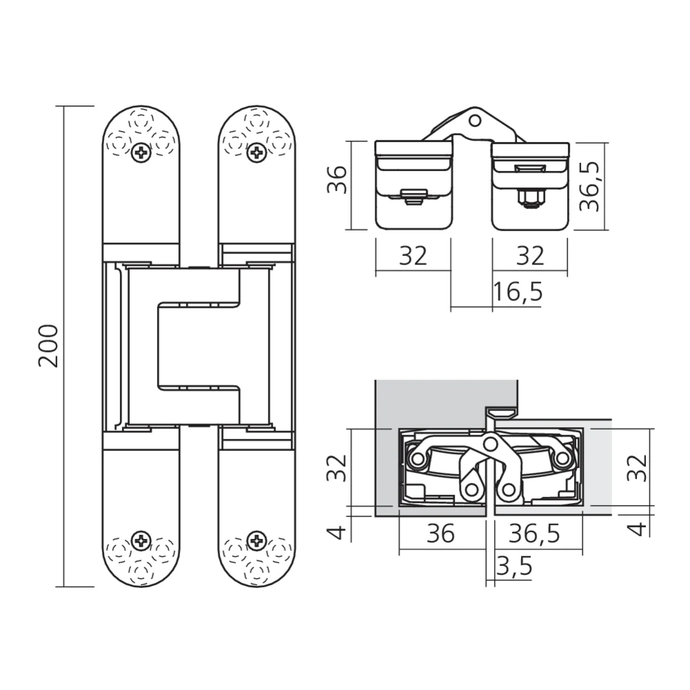 Charnière invisible TECTUS 120 kg