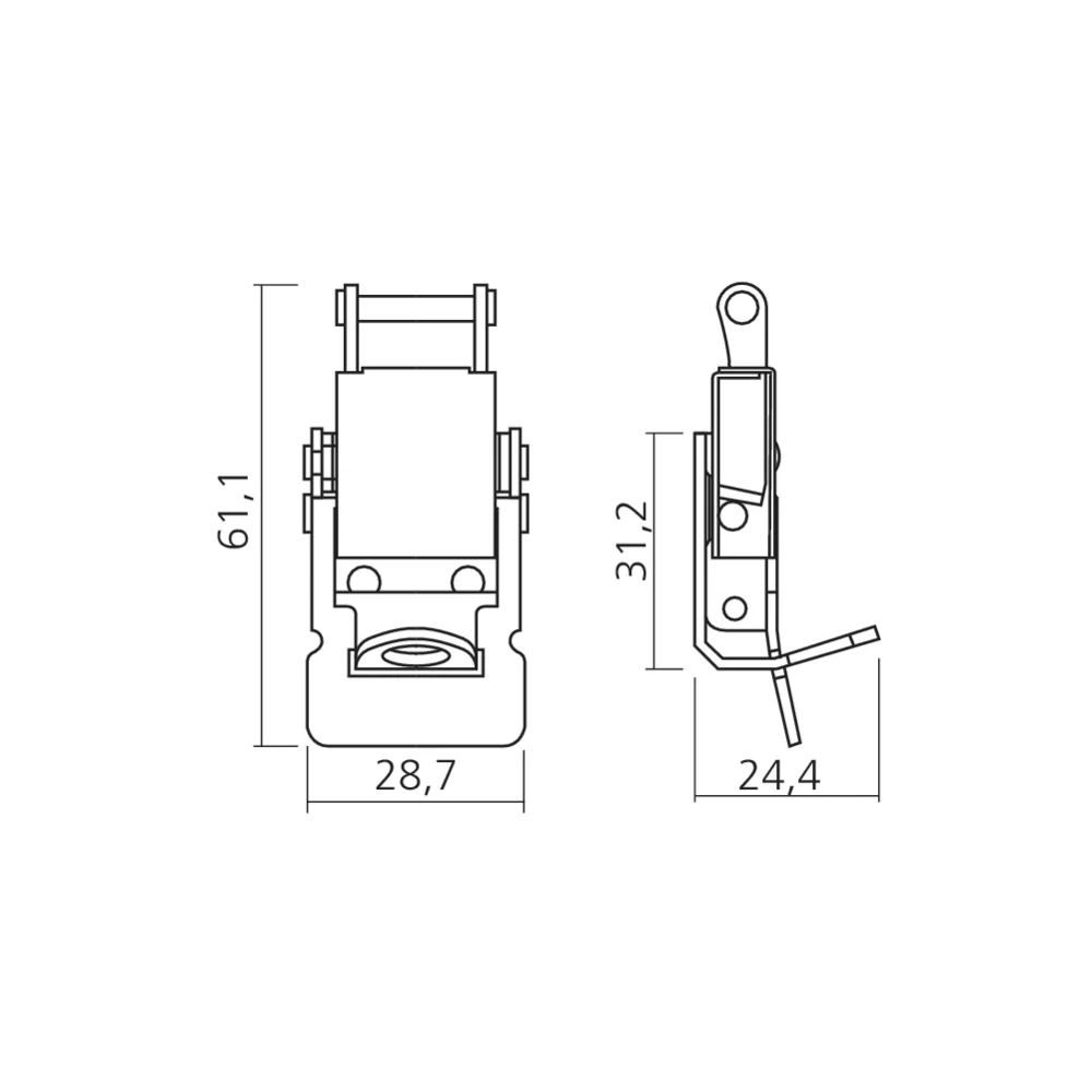 Fermeture en applique verrouillable