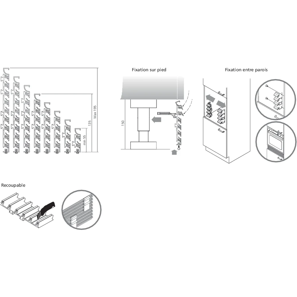 Attache pour fixation sur pieds