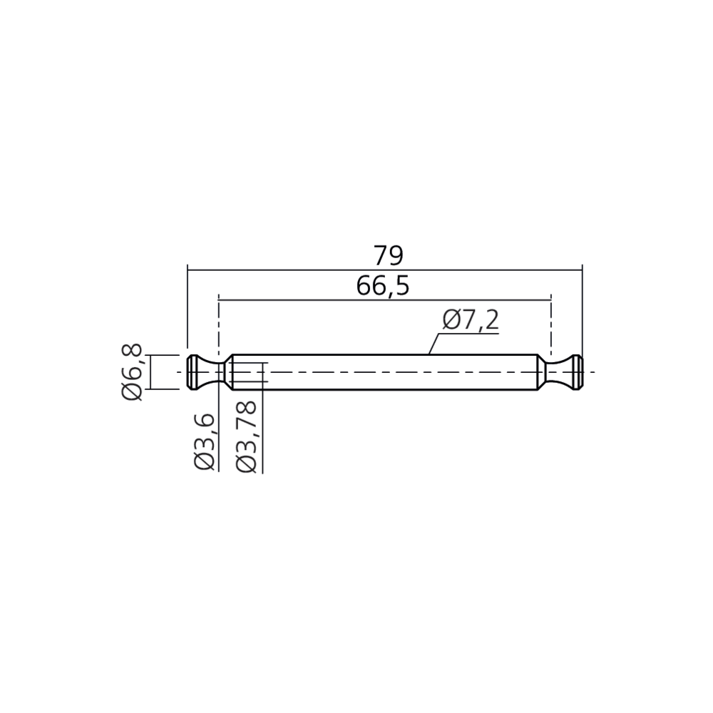 Tourillon double pour panneau de 18 mm