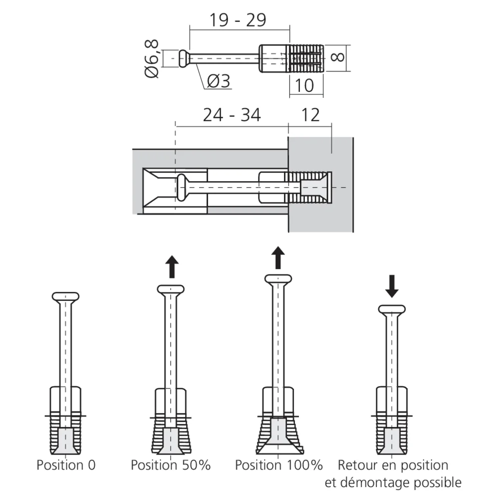 Tourillon à expansion MINI15