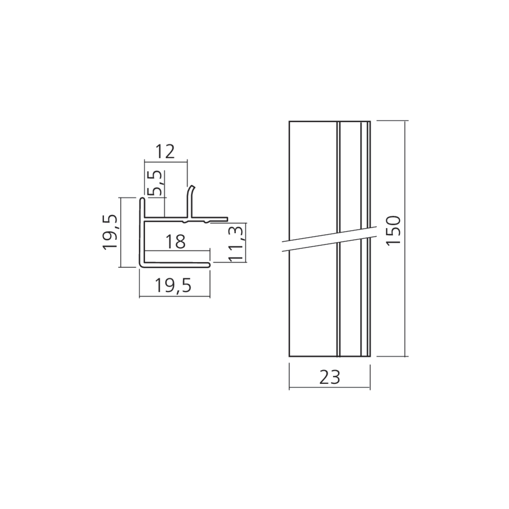 Angle 90° lisse pour profil de plinthe