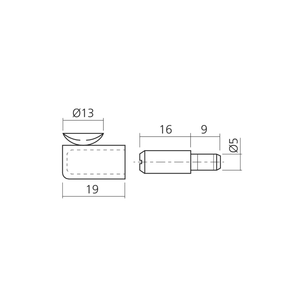 Taquet de glace avec ventouse Ø5 mm