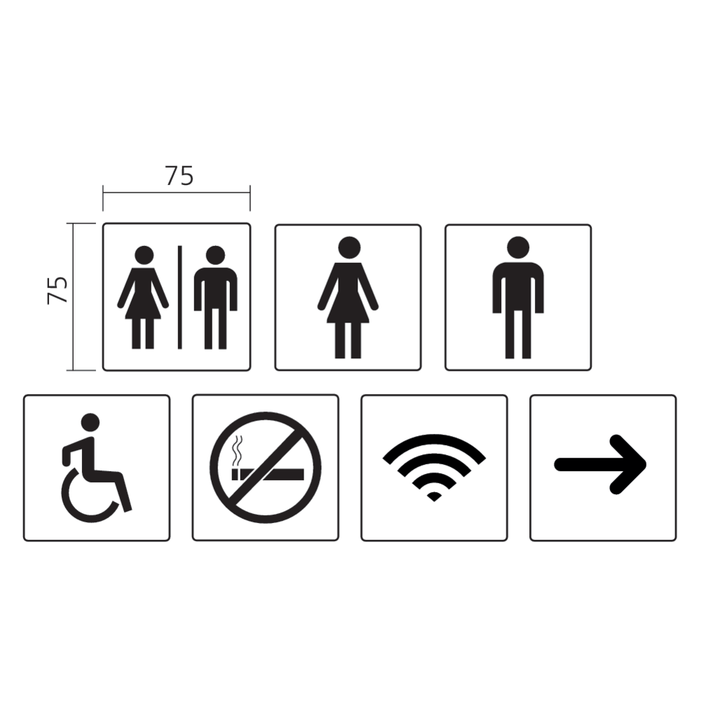 Plaque signalétique inox adhésive