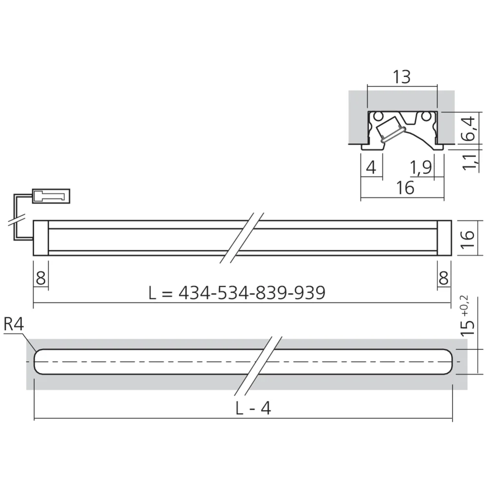Réglette LED éclairage incliné 12 V