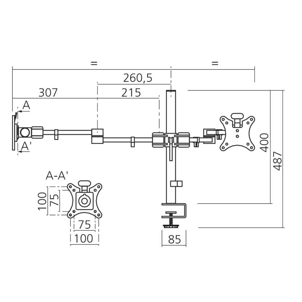 Support double écran Vision
