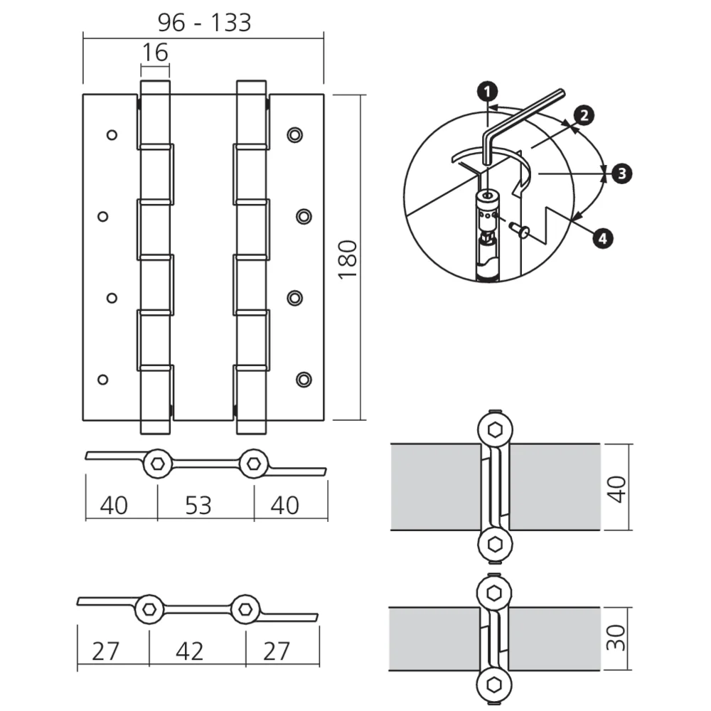 Charnière à ressort double action