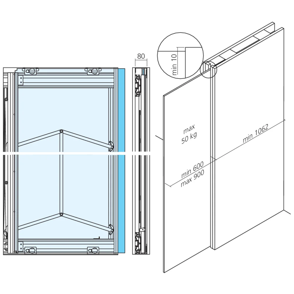 Ferrure pour porte coulissante PS66