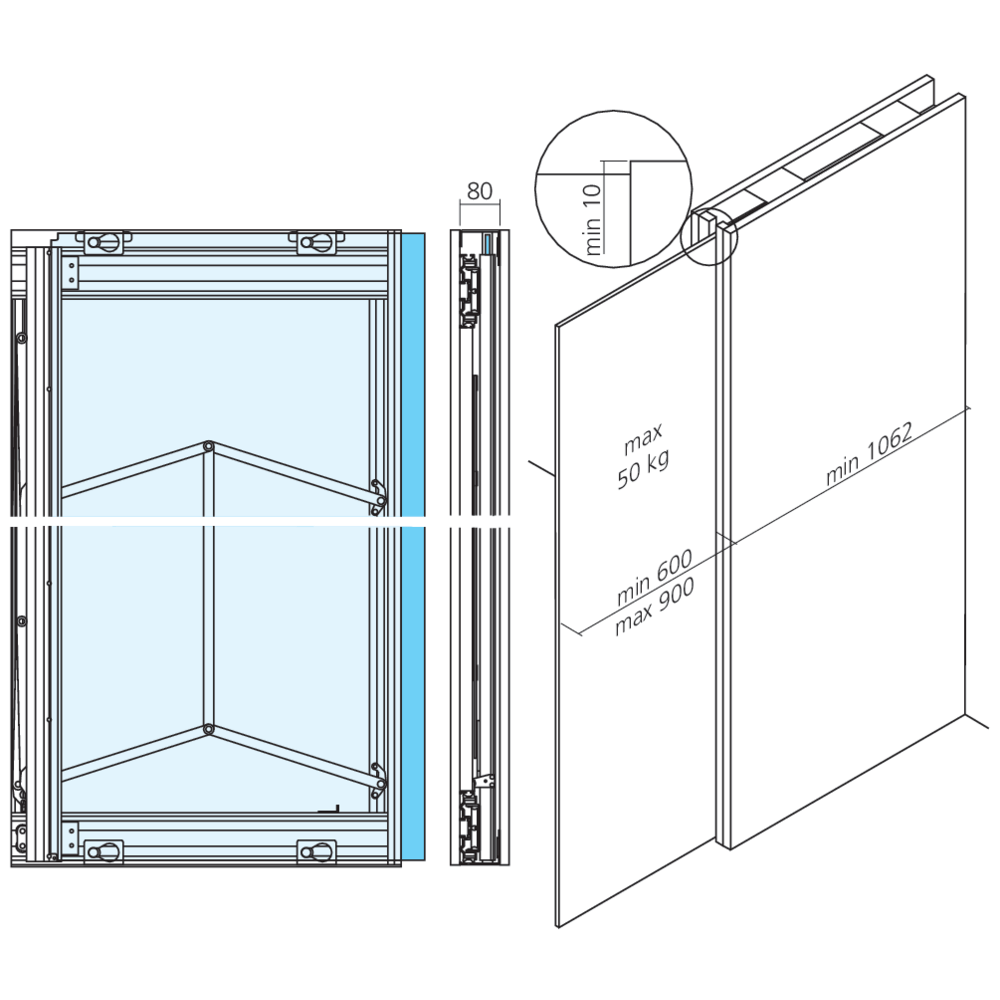 Ferrure pour porte coulissante PS66