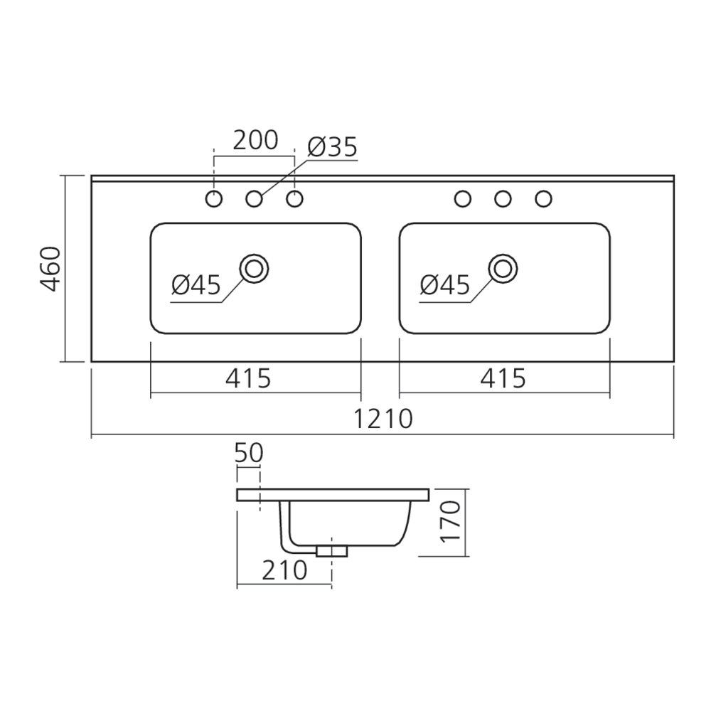 Vasque double de salle de bain