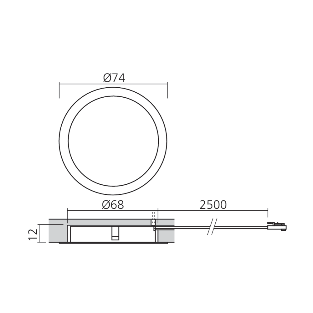 Spot LED 12 V Ø68