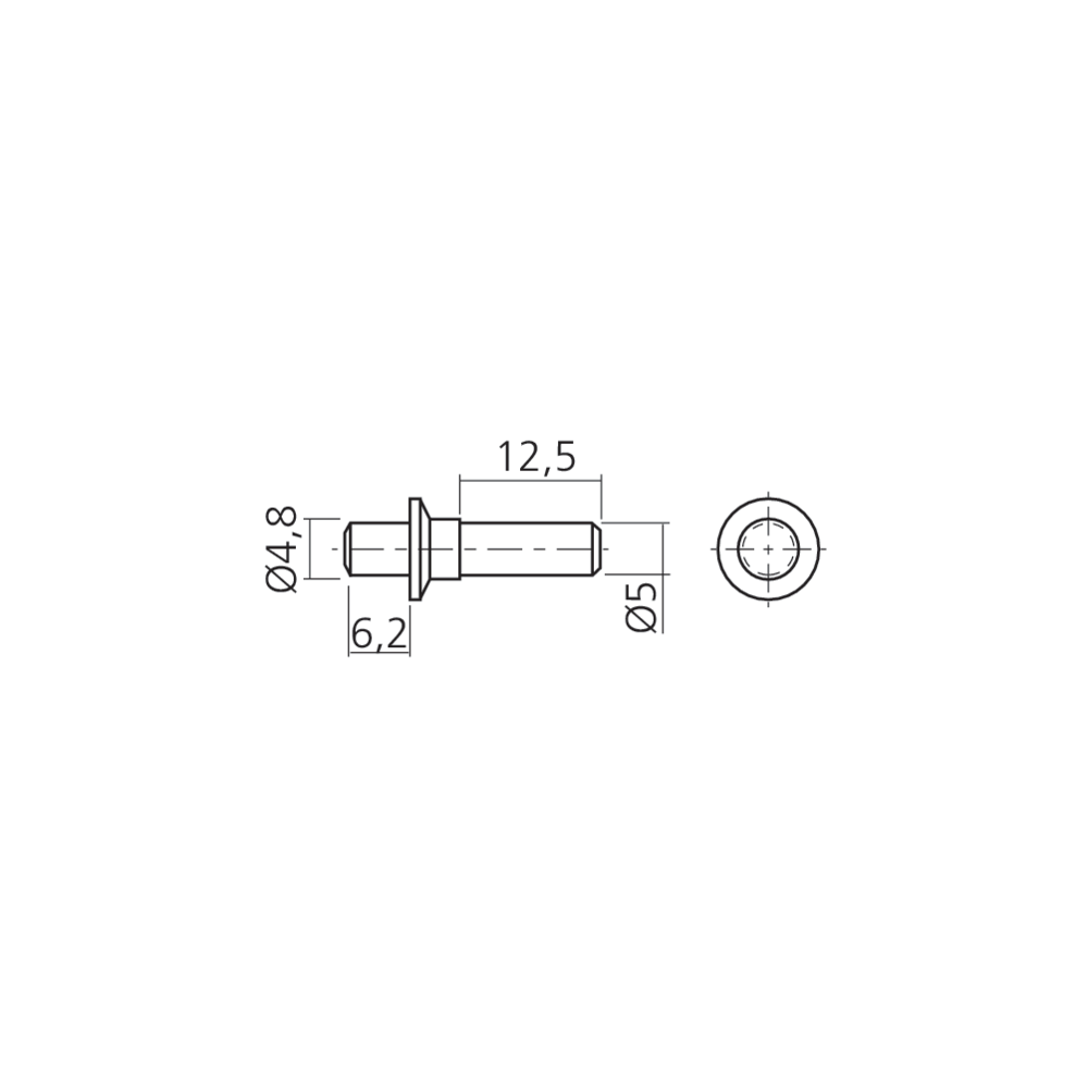Tourillon lisse Ø5 mm pour support tablette