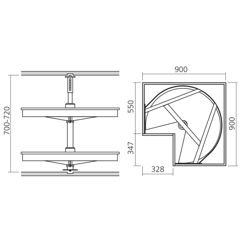 Ensemble d'angle Mondo 90
