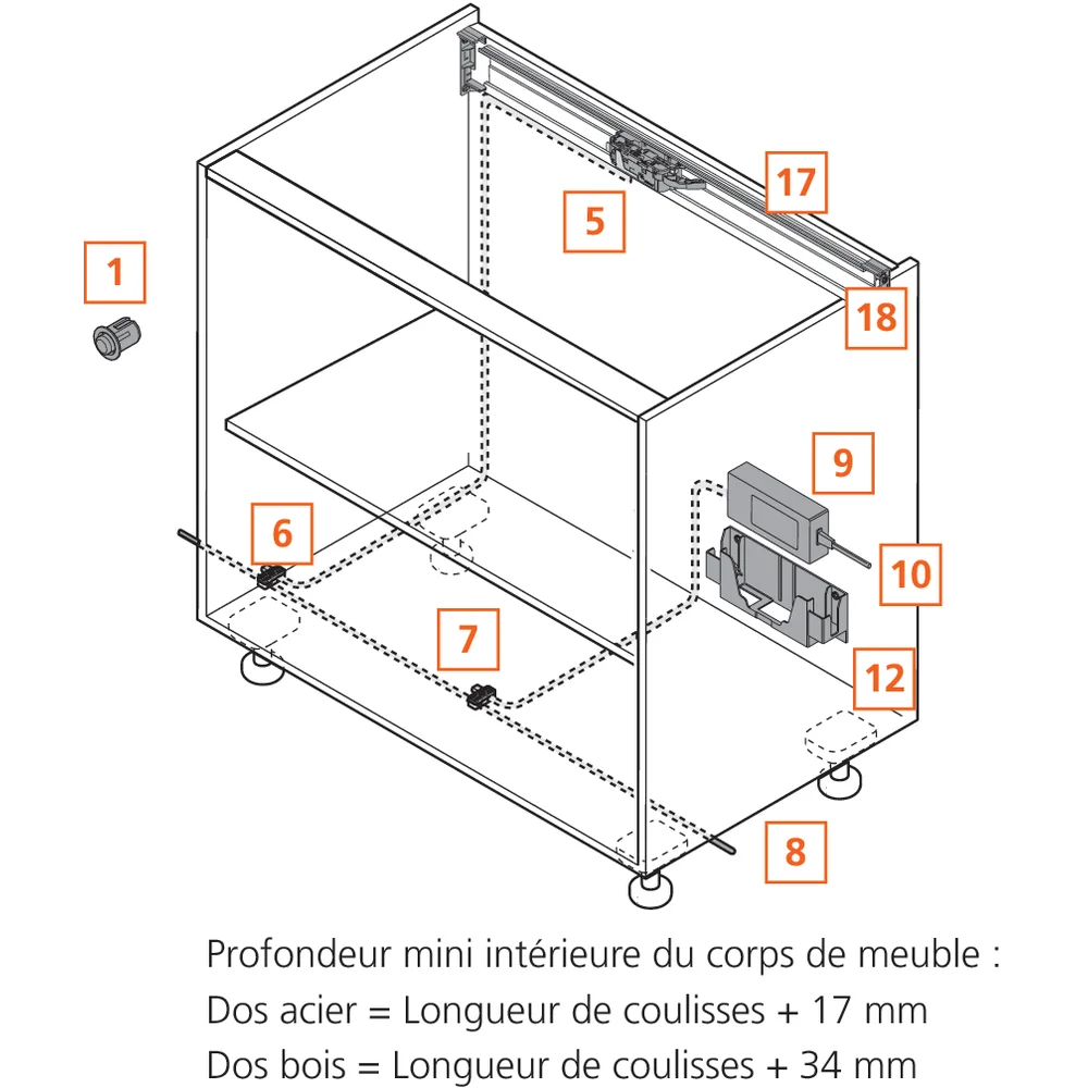 Profil horizontal pour unité motrice (17)