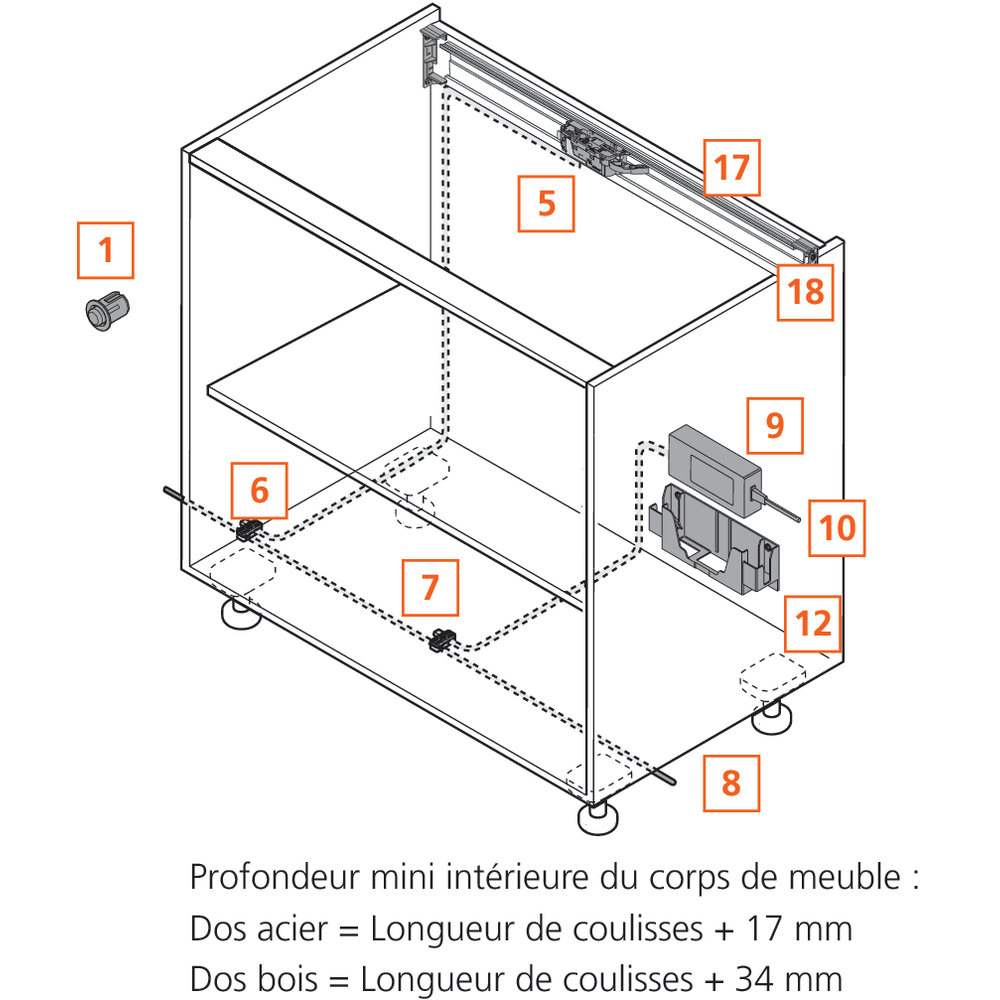 Profil horizontal pour unité motrice (17)