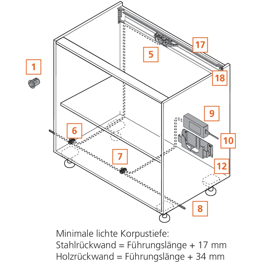Profil horizontal pour unité motrice (17)
