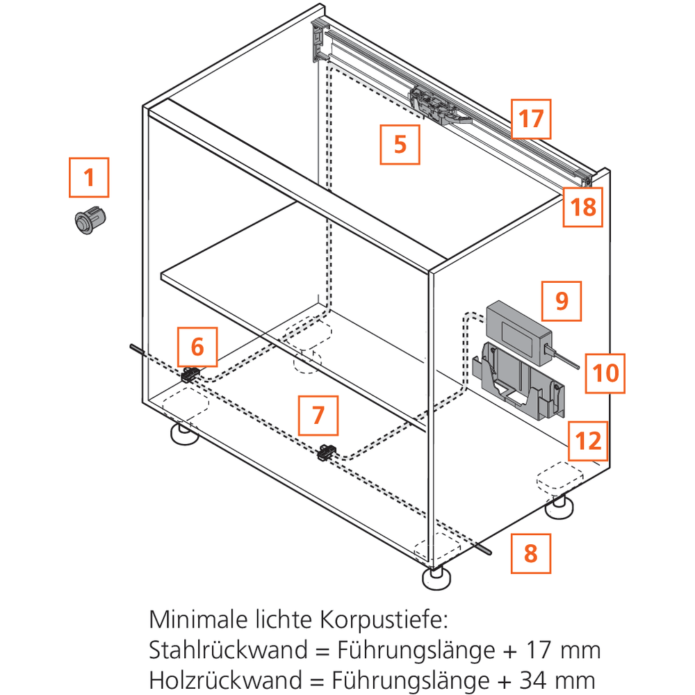 Profil horizontal pour unité motrice (17)