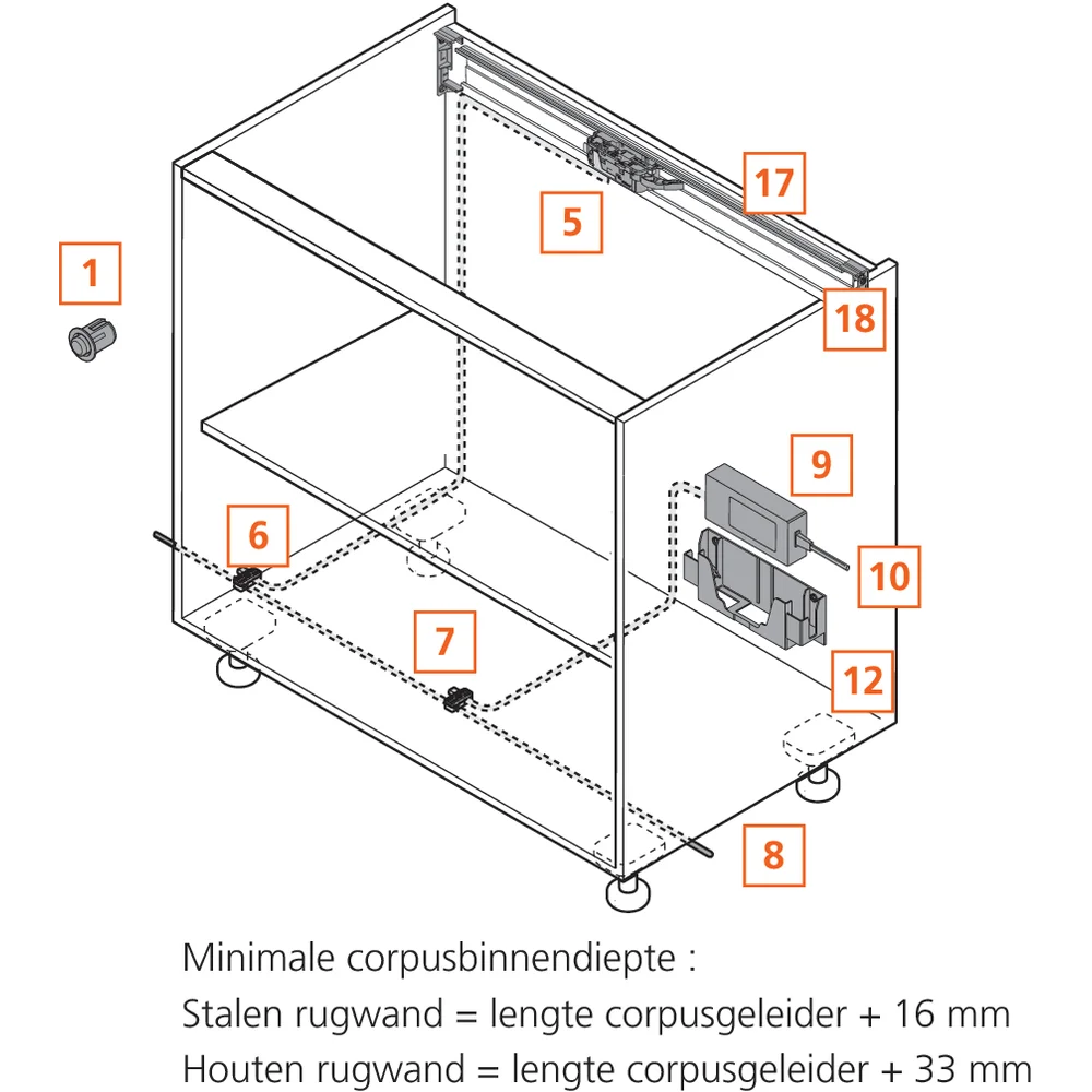 Profil horizontal pour unité motrice (17)