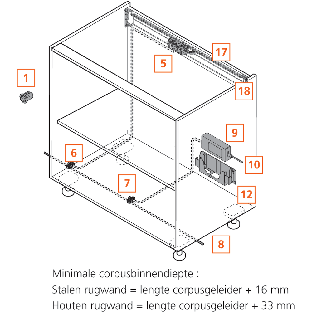 Profil horizontal pour unité motrice (17)