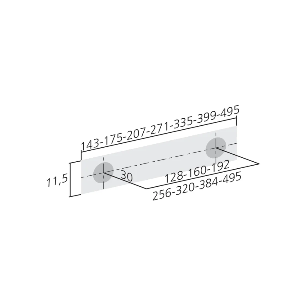 Poignée fine bi-couleurs