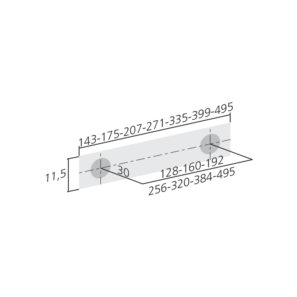 Poignée fine bi-couleurs