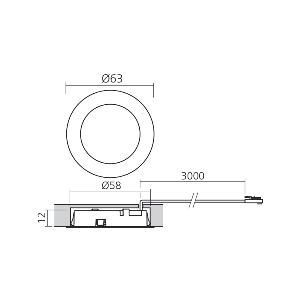 Spot rond 3 W à encastrer blanc ajustable