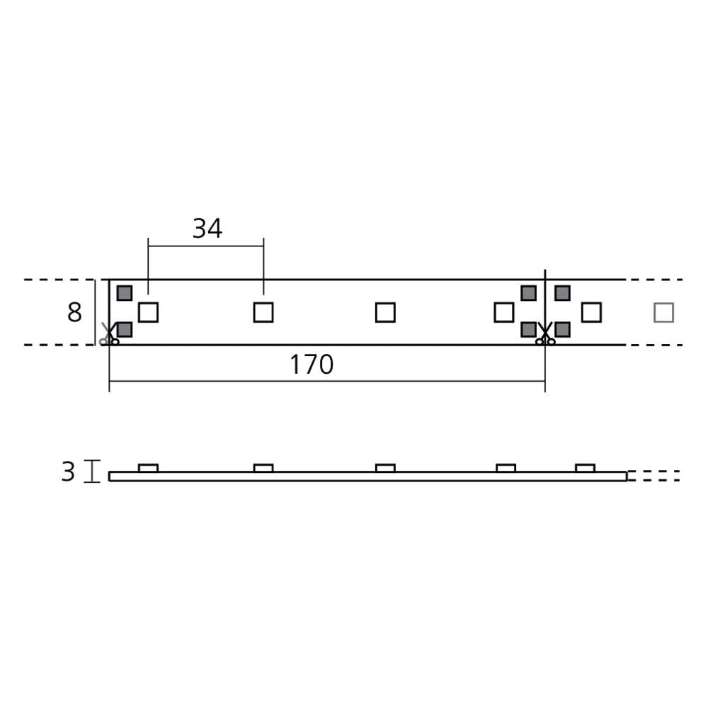 Bande LED IP20 8 mm 30 LEDs/m