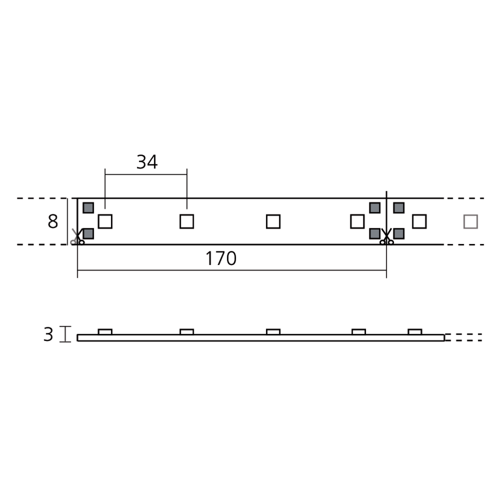 Bande LED IP20 8 mm 30 LEDs/m