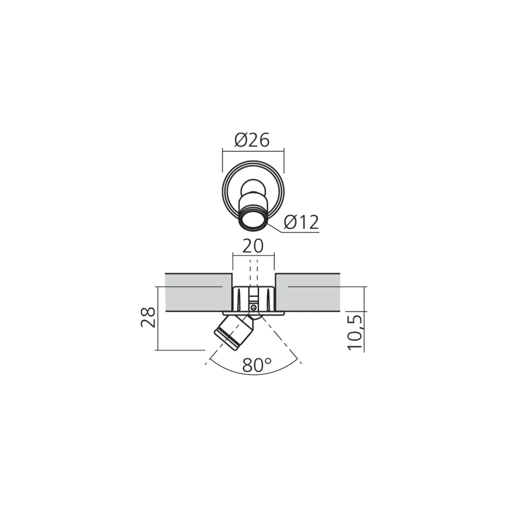 Mini spot LED orientable 12 V