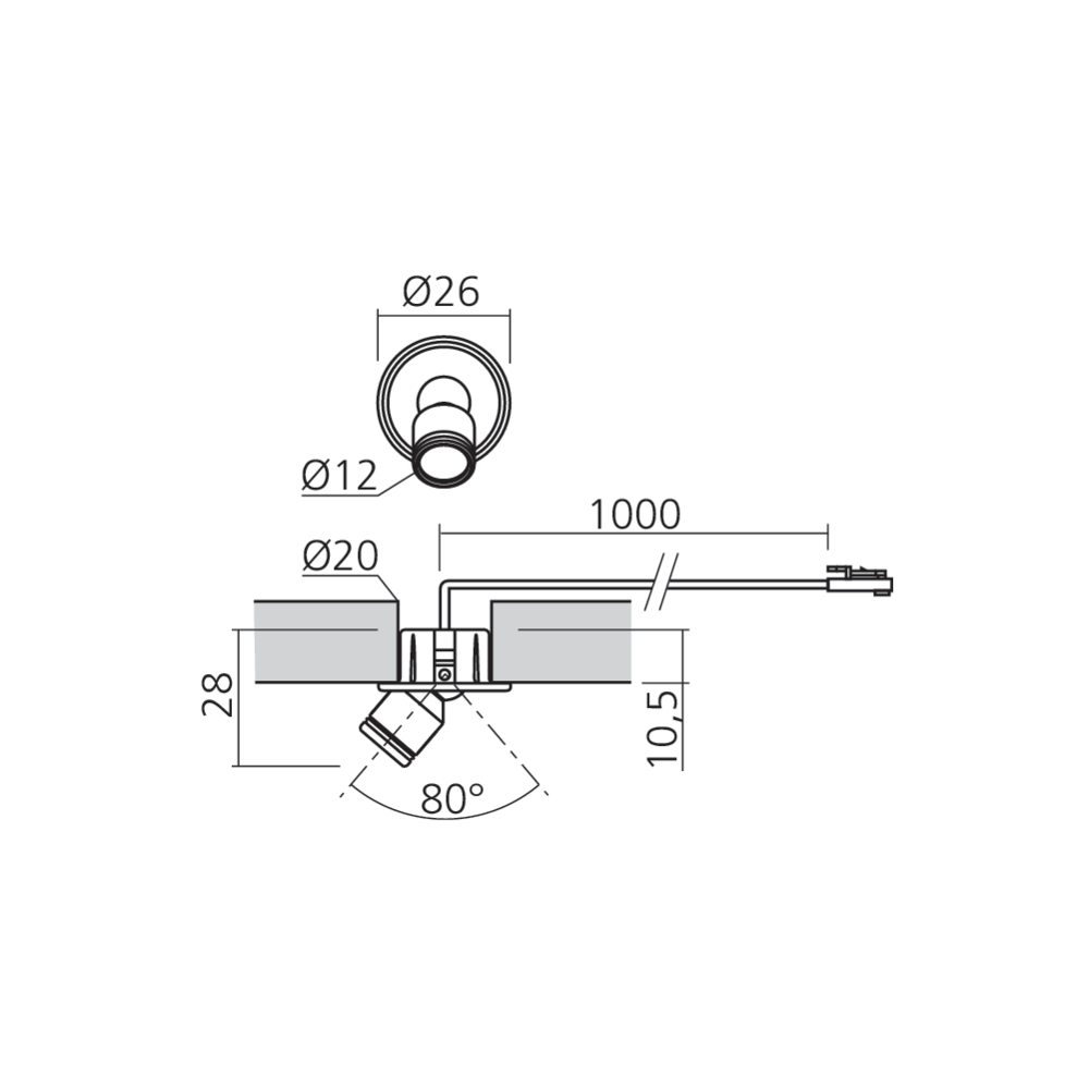 Mini spot LED orientable 12 V