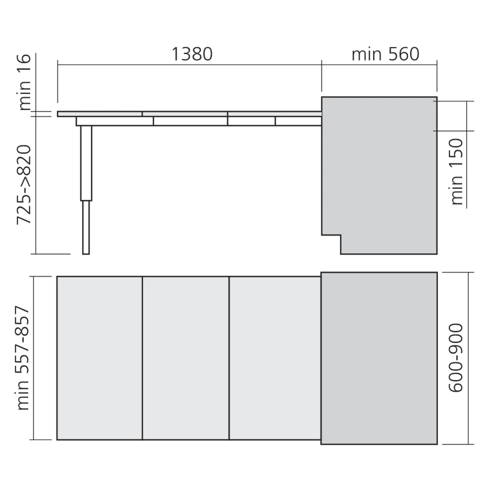 Ferrure de table à encastrer PARTY