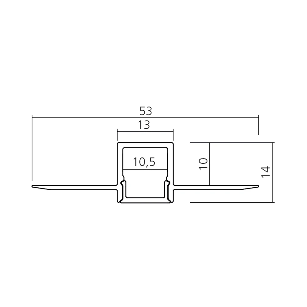 Profil droit encastrable pour mur